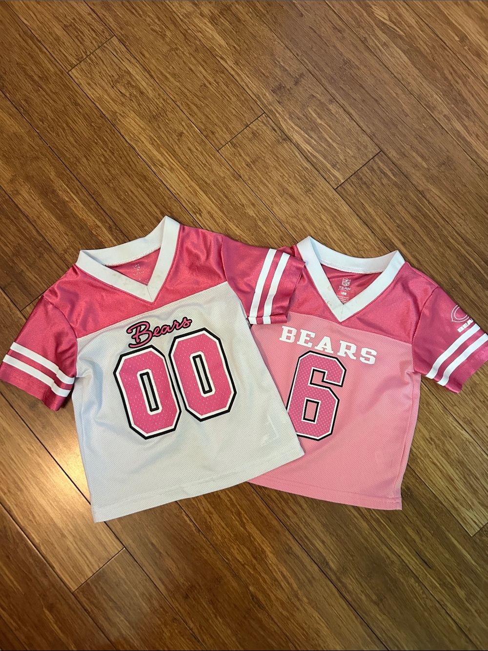 NFL Girls' Pink & White Bears Football Jersey Tops